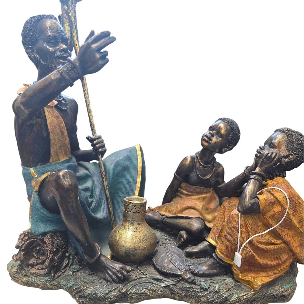 Unbranded African Storyteller Statue Large Multicolor Fair Condition Sculpture
